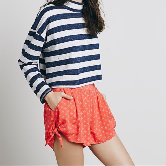 Free People Pants - Free People Bella Side Tie Coral Pull on Short
